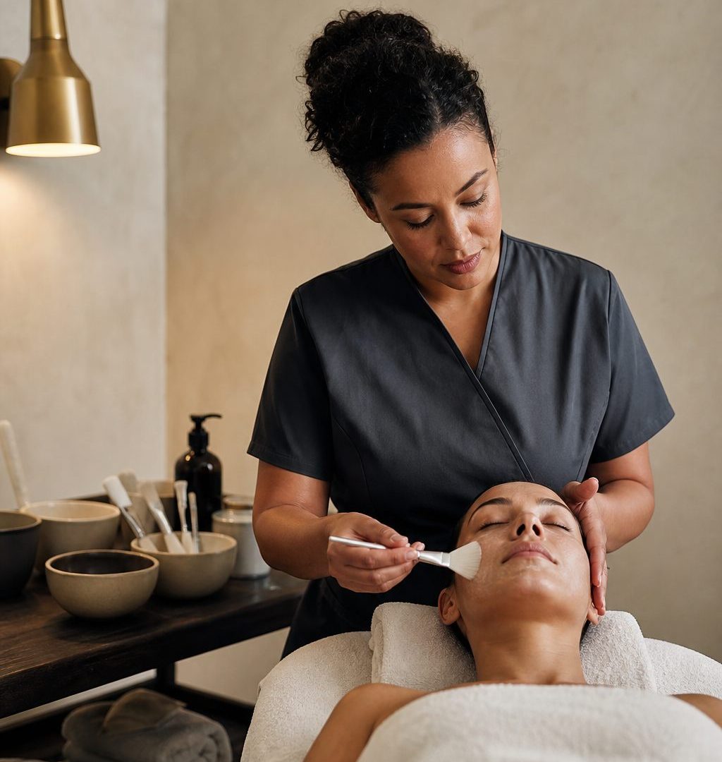 Beauty professional in her salon